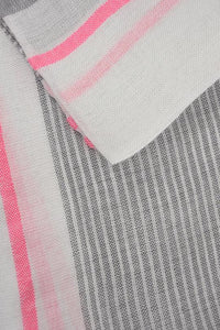 Pink & Grey Striped Scarf