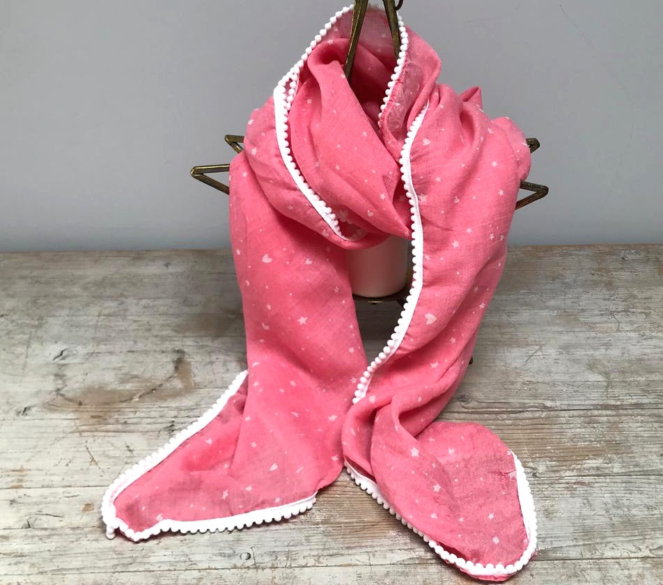 Pink & white scarf