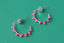 Load image into Gallery viewer, Dot neon enamel hoops