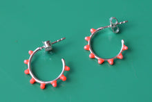 Load image into Gallery viewer, Dot neon enamel hoops