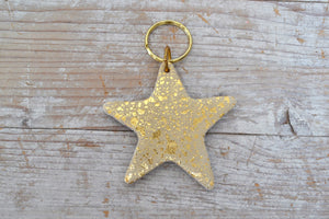 Cow Hide star key rings