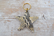 Load image into Gallery viewer, Cow Hide star key rings