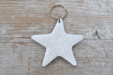 Load image into Gallery viewer, Cow Hide star key rings
