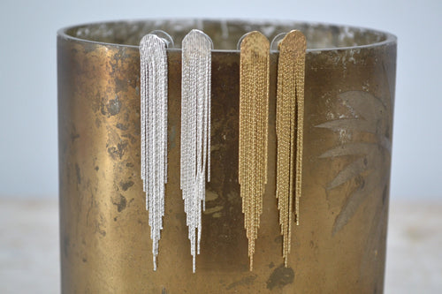 Shimmer chain cascade earrings