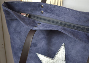 Suede Star Tote