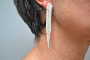 Shimmer chain cascade earrings