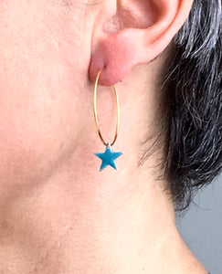 Enamel pendant hoops